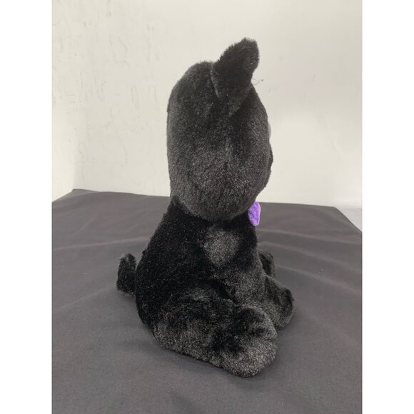 Kellytoy 2017 12” Cat Plush Black Halloween Purple Bow Plastic Eyes Scuffed - Picture 2 of 7